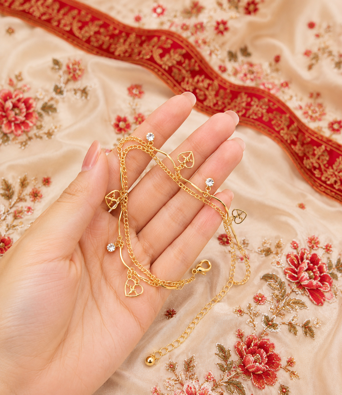 ✨ Premium Golden Charm Anklet for Women | এলিগ্যান্ট গোল্ডেন নুপুর